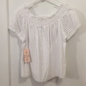 NWT Nanette Lepore off shoulder eyelet top size M